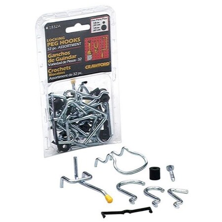 HOOK PEGLOCK 32PC ASST